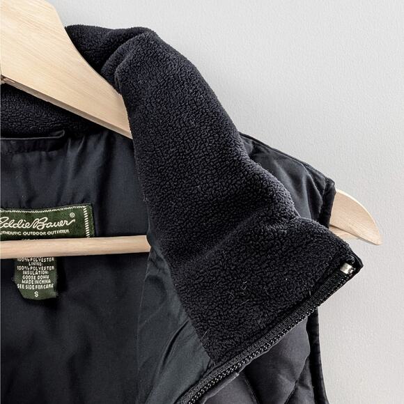 Eddie Bauer Goose Down Insulated Quilted Puffer Vest Cabincore Gorp Black Small - Picture 5 of 14